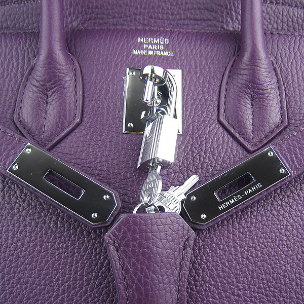 Replica Hermes Birkin 30CM Togo Leather Bag Purple 6088 On Sale